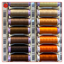 Carica l'immagine nel visualizzatore di Gallery, FILO per macchina COTONE 150m: NERO BIANCO GIALLO ROSSO ROSA MARRONE VIOLA