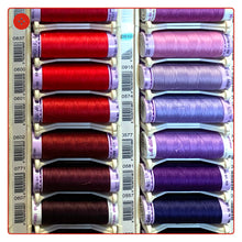 Carica l'immagine nel visualizzatore di Gallery, FILO per macchina COTONE 150m: NERO BIANCO GIALLO ROSSO ROSA MARRONE VIOLA