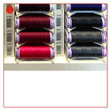 Carica l'immagine nel visualizzatore di Gallery, FILO per macchina COTONE 150m: NERO BIANCO GIALLO ROSSO ROSA MARRONE VIOLA