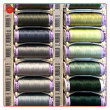 Laden Sie das Bild in den Galerie-Viewer, Nähgarn Baumwolle 150m BLAU GRÜN BEIGE BRAUN GRAU