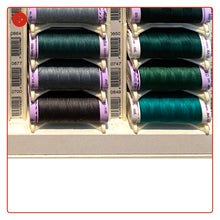 Laden Sie das Bild in den Galerie-Viewer, Nähgarn Baumwolle 150m BLAU GRÜN BEIGE BRAUN GRAU