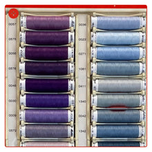 Laden Sie das Bild in den Galerie-Viewer, Nähgarn POLYESTER 100m: BLAU TÜRKIS LILA VIOLETT