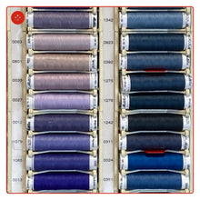 Laden Sie das Bild in den Galerie-Viewer, Nähgarn POLYESTER 100m: BLAU TÜRKIS LILA VIOLETT