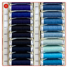 Laden Sie das Bild in den Galerie-Viewer, Nähgarn POLYESTER 100m: BLAU TÜRKIS LILA VIOLETT