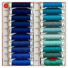 Laden Sie das Bild in den Galerie-Viewer, Nähgarn POLYESTER 100m: BLAU TÜRKIS LILA VIOLETT